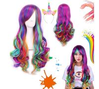 Wohlstand Cosplay Wig, Fancy Dress Wig, Women Curly Wig Cosplay Wig, Long Wavy Curly Wig, Ladies Hair Wig, Long Curly Natural Hair Cosplay Wig, Cosplay Anime Costume Party Wig, Hair Anime Full Wavy