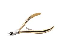 Wohlstand Professional Gold-Plated Carbon Steel Cuticle Nippers,Cuticle Nipper, Professional Cuticle Cutter,Stainless Steel Cuticle Scissor,Double Spring, 6mm Jaw,for Dead Skin and Cuticle Clippers