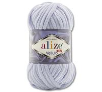Wohnkult 100 g Alize Velluto Wool in 30 Selections (416 | Grey)