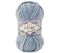 Wohnkult 100 g Alize Velluto Wool in 30 Selections (428 | Medium Grey)