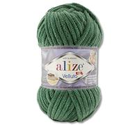 Wohnkult 100 g Alize Velluto Wool in 30 Selections (532 | Pine Green)