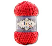 Wohnkult 100 g Alize Velluto Wool in 30 Selections (56 | Red)