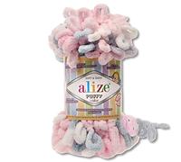 Wohnkult Alize 100 g Puffy Colour Premium Wool 26 Colour Combinations Chenille Handmade Crochet and Knitting without Aids (5864)
