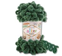 Wohnkult Alize 100 g Puffy Wool in 62 Selection Loop Wool Knitting and Crochet without Aids (532 Fir Green)