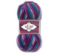 Wohnkult Alize 100 g Superwash Comfort Sock Wool, 33 Colours to Choose From, One/Multicoloured (4412)
