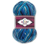 Wohnkult Alize 100 g Superwash Comfort Sock Wool, 33 Colours to Choose From, One/Multicoloured (4446)