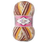 Wohnkult Alize 100 g Superwash Comfort Sock Wool, 33 Colours to Choose From, One/Multicoloured (7652)