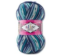 Wohnkult Alize 100 g Superwash Comfort Sock Wool, 33 Colours to Choose From, One/Multicoloured (7708)