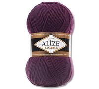 Wohnkult Alize 100g Lanagold Premium Wool 51 Selection Hats Blankets Clothing Accessory (111 | Plum)