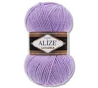 Wohnkult Alize 100g Lanagold Premium Wool 51 Selection Hats Blankets Clothing Accessory (166 | Purple)