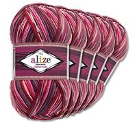Wohnkult Alize 2698 Superwash Comfort Sock Wool 33 Colours to Choose From One / Multicoloured 5 x 100 g
