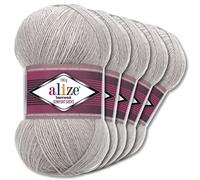 Wohnkult Alize Superwash Comfort Sock Wool 33 Colours to Choose From One / Multicoloured (21 | Grey Melange) 5 x 100 g