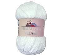 Wohnkult Himalaya 100 g Velvet Dolphin Wool 40 Colours to Choose From Chenille Knitting Yarn Fleece Yarn Shine Accessory Clothing Blankets (90001 Snow White)