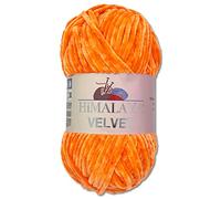 Wohnkult Himalaya 100 g Velvet Dolphin Wool, 40 Colours to Choose From, Chenille Knitting Yarn, Fluffy Yarn, Shiny Accessory, Clothing, Blankets (90016, Pumpkin)