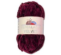 Wohnkult Himalaya 100 g Velvet Dolphin Wool 40 Colours to Choose From Chenille Knitting Yarn Fluffy Yarn Shine Accessory Clothing Blankets (90039, Aubergine)