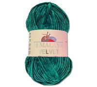 Wohnkult Himalaya 100 g Velvet Dolphin Wool, 40 Colours to Choose From, Chenille Knitting Yarn, Fluffy Yarn, Shiny Accessory, Clothing, Blankets (90048, Petrol)