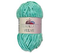 Wohnkult Himalaya 100 g Velvet Dolphin Wool, 40 Colours to Choose From, Chenille Knitting Yarn, Fluffy Yarn, Shiny Accessory, Clothing, Blankets (90035, Turquoise)