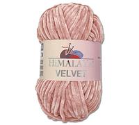 Wohnkult Himalaya 100 g Velvet Dolphin Wool, 40 Colours to Choose From, Chenille Knitting Yarn, Fluffy Yarn, Shiny Accessory, Clothing, Blankets (90049, Dusky Pink)