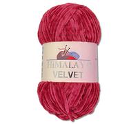 Wohnkult Himalaya 100 g Velvet Dolphin Wool, 40 Colours to Choose From, Chenille Knitting Yarn, Fluffy Yarn, Shiny Accessory, Clothing, Blankets (90010, Fuchsia)