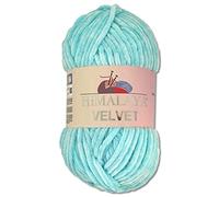 Wohnkult Himalaya 100 g Velvet Dolphin Wool, 40 Colours to Choose From, Chenille Knitting Yarn, Fluffy Yarn, Shiny Accessory, Clothing, Blankets (90006, Baby Blue)