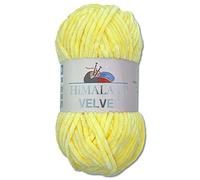 Wohnkult Himalaya 100 g Velvet Dolphin Wool 40 Colours to Choose From Chenille Knitting Yarn Fluffy Yarn Shine Accessory Clothing Blankets (90002, Sun Yellow)