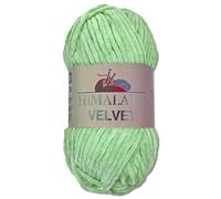 Wohnkult Himalaya 100 g Velvet Dolphin Wool, 40 Colours to Choose From, Chenille Knitting Yarn, Fluffy Yarn, Shiny Accessory, Clothing, Blankets (90007, Mint)