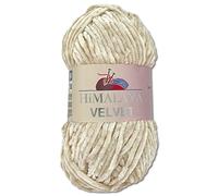 Wohnkult Himalaya 100 g Velvet Dolphin Wool 40 Colours to Choose From Chenille Knitting Yarn Fluffy Yarn Shine Accessory Clothing Blankets (90042, Beige)
