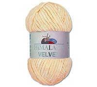 Wohnkult Himalaya 100 g Velvet Dolphin Wool, 40 Colours to Choose From, Chenille Knitting Yarn, Fluffy Yarn, Shiny Accessory, Clothing, Blankets (90033, Apricot)