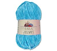Wohnkult Himalaya 100 g Velvet Dolphin Wool, 40 Colours to Choose From, Chenille Knitting Yarn, Fluffy Yarn, Shiny Accessory, Clothing, Blankets (90027, Light Blue)