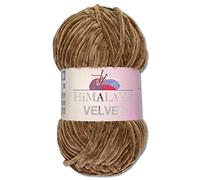 Wohnkult Himalaya 100 g Velvet Dolphin Wool, 40 Colours to Choose From, Chenille Knitting Yarn, Fluffy Yarn, Shiny Accessory, Clothing, Blankets (90037, Brown)