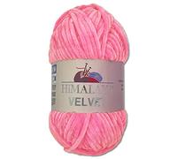 Wohnkult Himalaya 100 g Velvet Dolphin Wool, 40 Colours to Choose From, Chenille Knitting Yarn, Fluffy Yarn, Shiny Accessory, Clothing, Blankets (90009, Pink)