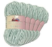 Wohnkult Himalaya 5 x 100 g Velvet Dolphin Wool 40 Colours to Choose From Chenille Knitting Yarn Shiny Fleece Yarn Accessory Clothing (90051 | Dove Grey)