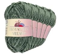 Wohnkult Himalaya 5 x 100 g Velvet Dolphin Wool 40 Colours to Choose From Chenille Knitting Yarn Shiny Fleece Yarn Accessory Clothing (90020 | Dark Grey)