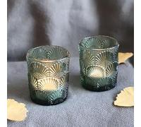 Woho Green Votive Candle Holders Set of 12, Green Glass Tealight Candle Holder for Wedding Party Table Centerpiece, Tea Lights Candle Holder Vintage for Fall Thanksgiving Christmas Decor