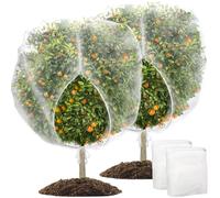 wohohoho 2pcs 8 * 8ft Large Fruits Tree Netting, Garden Mesh Netting with Drawstring and Zipper, Plant Protection Cover Tulle Netting for Blueberry Tomato Flowers Prevent from Cicadas Squirrel Bird