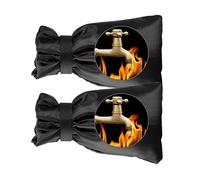 wohohoho 2pcs Black Outside Tap Covers for Winter, Large Outdoor Tap Cover Insulated Protector, Waterproof Thickened Thermal Tap Jacket Protects Your Tap from Freezing Bursting