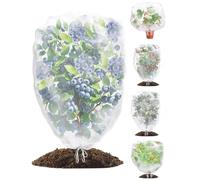 wohohoho 5 Packs Blueberry Bushes Netting Cover with Drawstring, 3.3Ft x 2.6Ft Garden Tree Netting Pest Barrier Tomato Protective Covers Prevent Fruits Plants from Squirrel Bird Insect Deer Animals