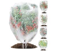 wohohoho 5 Packs Blueberry Bushes Netting Cover with Drawstring, 4.9Ft x 3.3Ft Garden Tree Netting Pest Barrier Tomato Protective Covers Prevent Fruits Plants from Squirrel Bird Insect Deer Animals
