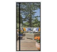 wohomzy Magnetic Screen Door Fits Door Size 30" x 76", Screen Size 32" x 77", Reversible Left Right Side Opening,Top Middle Anti-Tearing Mesh Net Curtain with Magnet,Black