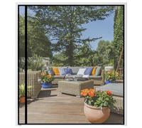 wohomzy Magnetic Screen Door Fits Door Size 70" x 82", Screen Size 72" x 83", Reversible Left Right Side Opening,Top Middle Anti-Tearing Mesh Net Curtain with Magnet,Black