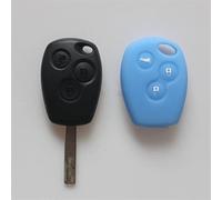WOHOOD Car Decorate For Smart 453 Fortwo Forfour 2015-2019 Car Remote Control Keychain Alarm Straight Key Logo Cover Color Silicone Key Case (Color : Blue)