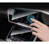 WOHOOD For A&udi A6 A7 2018 2019 2020 2pcs Tempered Glass Car Navigation Screen GPS LCD Touch Display Film Protective Stickers