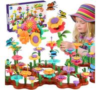 wohot Flower Garden Building Toy Girls Toys, Build a Garden Flower Toy for 3 4 5 6 Year Olds Girls, Birthday Christmas Girl Toys Gifts for Indoor & Outdoor Education Stem Toys (144pcs)