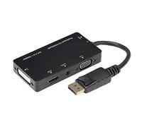 WOHPNLE 4 in 1 Displayport Video Adapter, 1080P Output HDMI Converter Audio Sync DVI Connector Plug Play VGA Adaptor for Laptops Monitors Office Profession