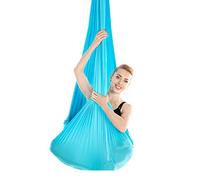 WOHPNLE Aerial Yoga Hammock, Elastic Aerial Silk Fibre, Low Stretch Design, Comfortable Contact Area, Polyamide Fibre, Blue, Modern Style