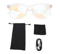 WOHPNLE Ai Smart Glasses, Recording Glasses with Display Blue Light Filtering Lenses Advanced Bluetooth 5.4 Technology IPX5 Waterproofing for Men Women Leisure Work and Outdoor Activities (pink)