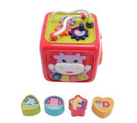 WOHPNLE Baby Hexahedron Toy, Shape Sorting Hand Drum Plastic Sorter with 4 Accessories, Baby Sensory Drum for Travel Activities or Educational Music Activity