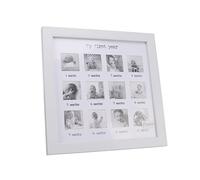 WOHPNLE Baby's First Year Photo Frame, Collage Frame for Baby in White Frame with Mat 12 Months Newborn Monthly Picture Frame My First Year Photo Frame for Baby Growth Record Baby Keepsake