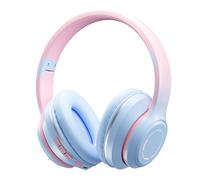 WOHPNLE BT5.2 Wireless Gaming Headset, Plush Pads Headphones Quick Controls PC Headset Folding Design Bluetooth Headphones for Desktop Laptop Game Office (Blue)