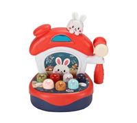 WOHPNLE Educational Musical Hammer Toy, Light Up Hammering Gopher Toy Hand Eye Coordination Development Safe ABS Material Pounding Toys for Toddlers (Cute little rabbit (red))